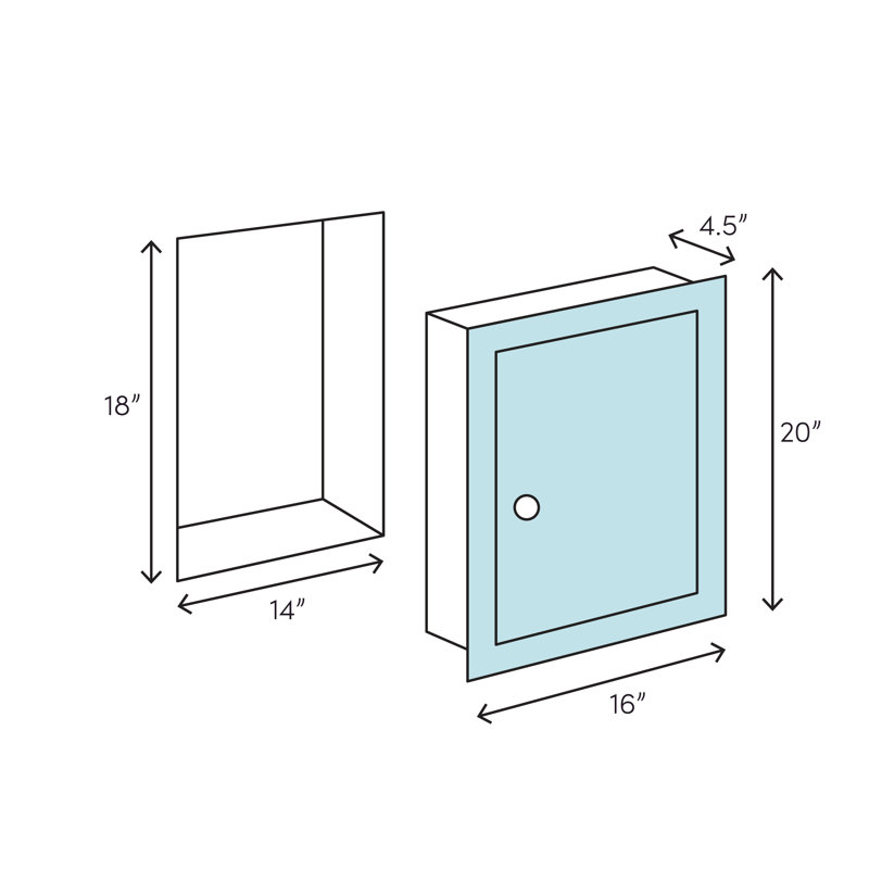 Rebrilliant Orion 16" x 20" Recessed Medicine Cabinet | Wayfair